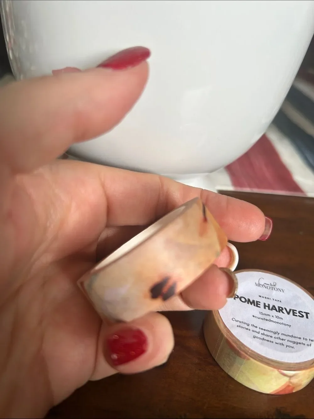Curated Monotony POME HARVEST Washi Tape - Pink/Gold Accent